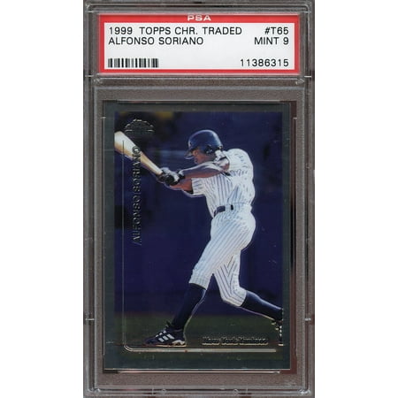 05 Topps Chrome Rookie Card - 1999 topps chrome traded #t65 ALFONSO SORIANO new york yankees rookie card PSA 9