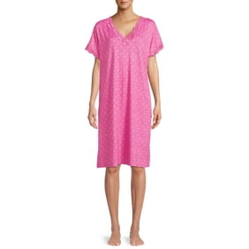 Secret Treasures Women's and Women's Plus Size Knit V-Neck Nightgown with Short Sleeves