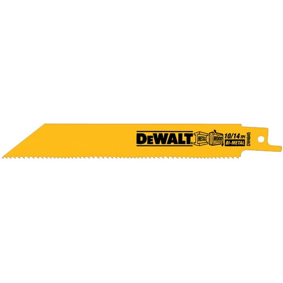Dewalt DW4846 Bi-Metal Straight Reciprocating Saw Blade, 8in L x 3/4in W, 10/14 TPI