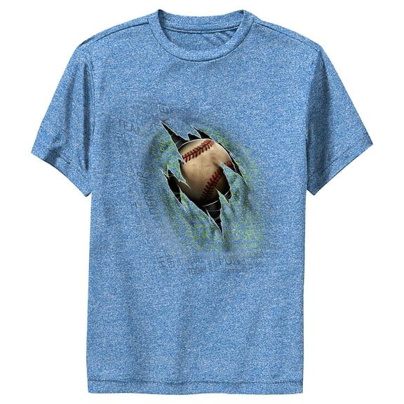 Boy's Lost Gods Retro Baseball Performance Graphic Tee Royal Blue Heather X Large