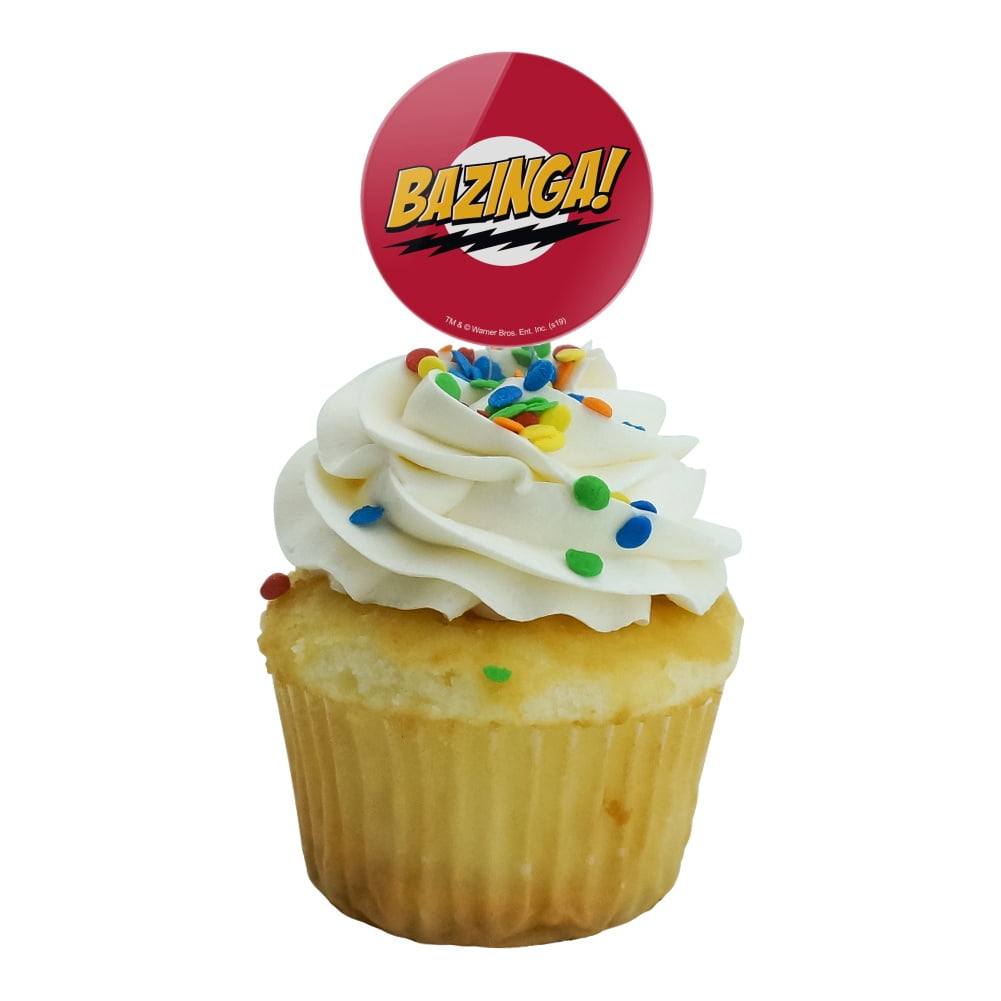 The Big Bang Theory Sheldon Bazinga Cupcake Toppers – Set Of 6 Acrylic Picks For Party Decor