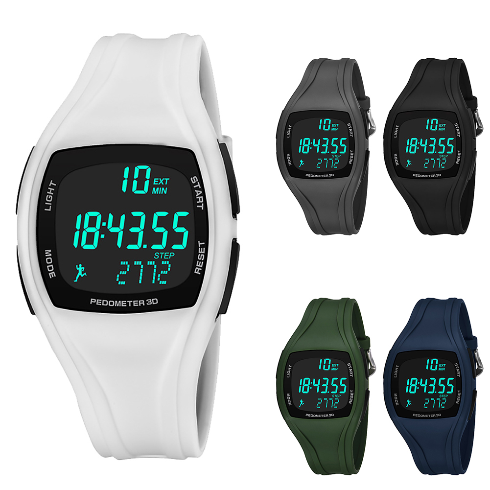 3D Pedometer Alarm Chronograph Multifunction Men Digital Wrist Watch