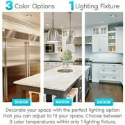 Luxrite 4 Square LED Flush Mount 10W 3 Color Selectable 600 Lumens Dimmable Damp Rated Black Trim 4 Pack