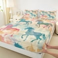 thumbnail image 3 of Castle Fairy Galloping Horse Queen Sheet Sets,Vintage Graffiti Bed Set, 3 of 7