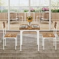 thumbnail image 6 of 3 Piece Dining Table Set, Dining Table and Chairs Set for 2, Kitchen Table Set for Small Spaces, Kitchen, Apartment, White Brown, 6 of 7