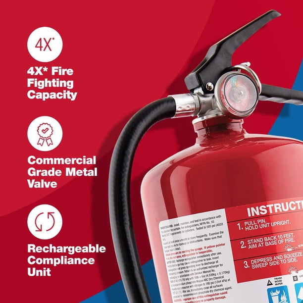 First Alert PRO10 Commercial Fire Extinguisher, Rechargeable, UL