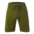 thumbnail image 3 of Men's Summer Fleece Hem Athletic Shorts Elastic Waist Drawstring Casual Gym Workout Bottoms Distressed Edge Lightweight Breathable Cotton Sweatshorts Army Green, 3 of 4