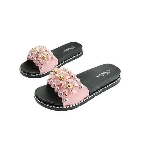 

Rotosw Women Platform Slides Slippers Sequin Flower Anti-slip Summer Soft Casual Shoes
