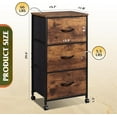 thumbnail image 3 of GALAXHERO 3-Drawer Fabric Dresser, Nightstand Cabinet with Wheels, Organizer Storage Unit for Bedroom, Office, Closets, Sturdy Steel Frame, Easy Pull Handle, Rustic Brown Wood Grain Print, 3 of 5