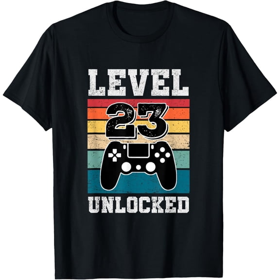 Playful Comfort Tee - Level 23 Unlocked 23 Year Old Gamers 23rd Birthday Gaming T-Shirt