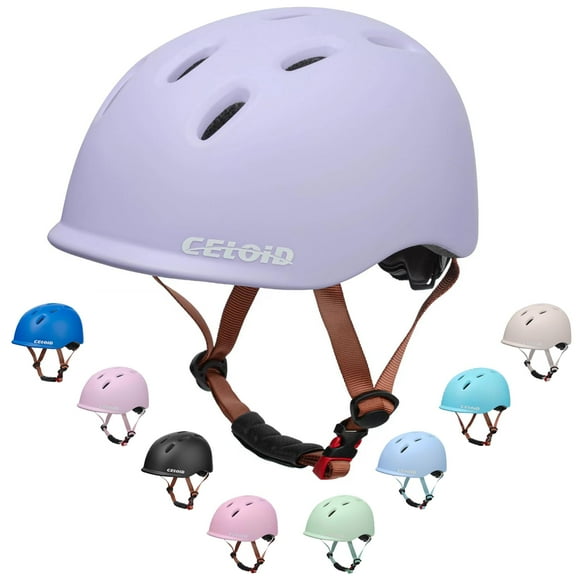 Casco de bicicleta para niños CELOID de 5 a 8 años, ajustable, color violeta
