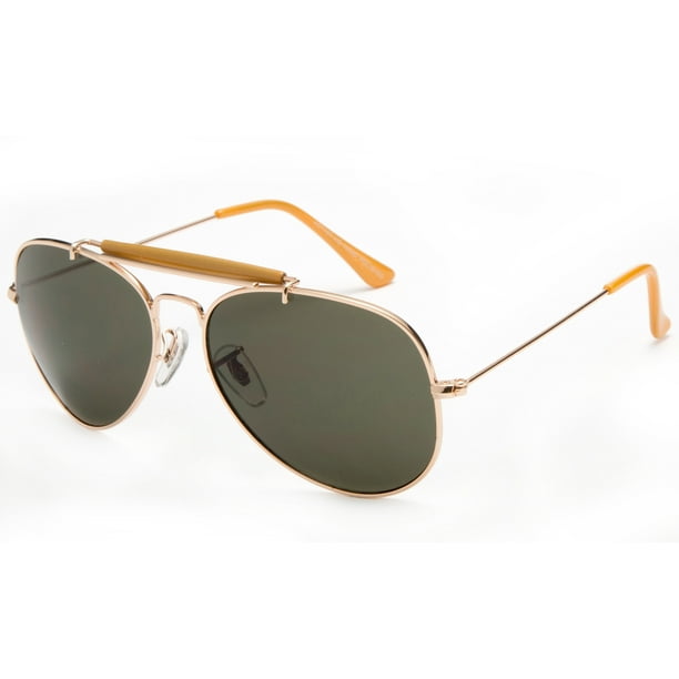 New Bee Timeless Classic Aviator Sunglasses With Brow Bar And Cable Wire Wrap Ears Temples For 