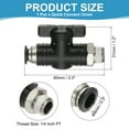 thumbnail image 2 of Uxcell Pneumatic Ball Valve PT Male Thread Push to Connect Fittings Ball Valve Air Flow Control 5/16" x 1/4", 2 of 6