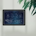 thumbnail image 2 of Wynwood Studio Symbols and Objects Framed Wall Art Prints 'Batmobile and Accessories 1990 Blue Chalkboard' Toys - Blue, White, 19" x 13", 2 of 4