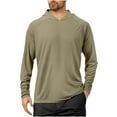 thumbnail image 1 of Mgmyaa Chemise de Soleil pour Hommes UPF 50+ Pêche Raglan Manches Longues Protection UV Chandail à Capuchon Léger Randonnée Maillot Dermoprotecteur Natation Course, 1 of 5