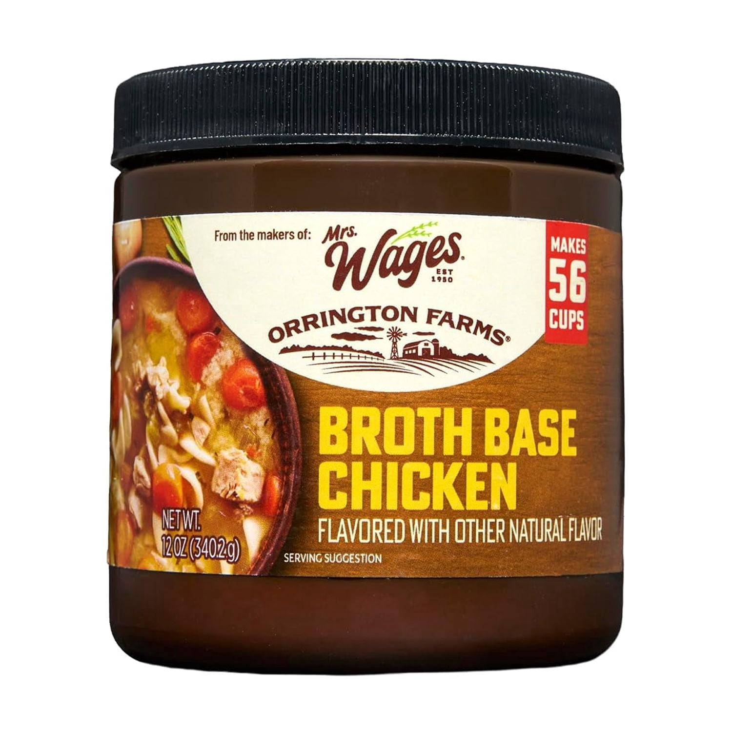 (3 pack) Mrs. Wages & Orrington Farms Chicken Broth Base, Chicken Bouillon Powder, 12 oz Jar