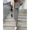 thumbnail image 3 of Winter New European And American Sleeveless Dress Hooded Hoodie Short Top Suit, 3 of 8