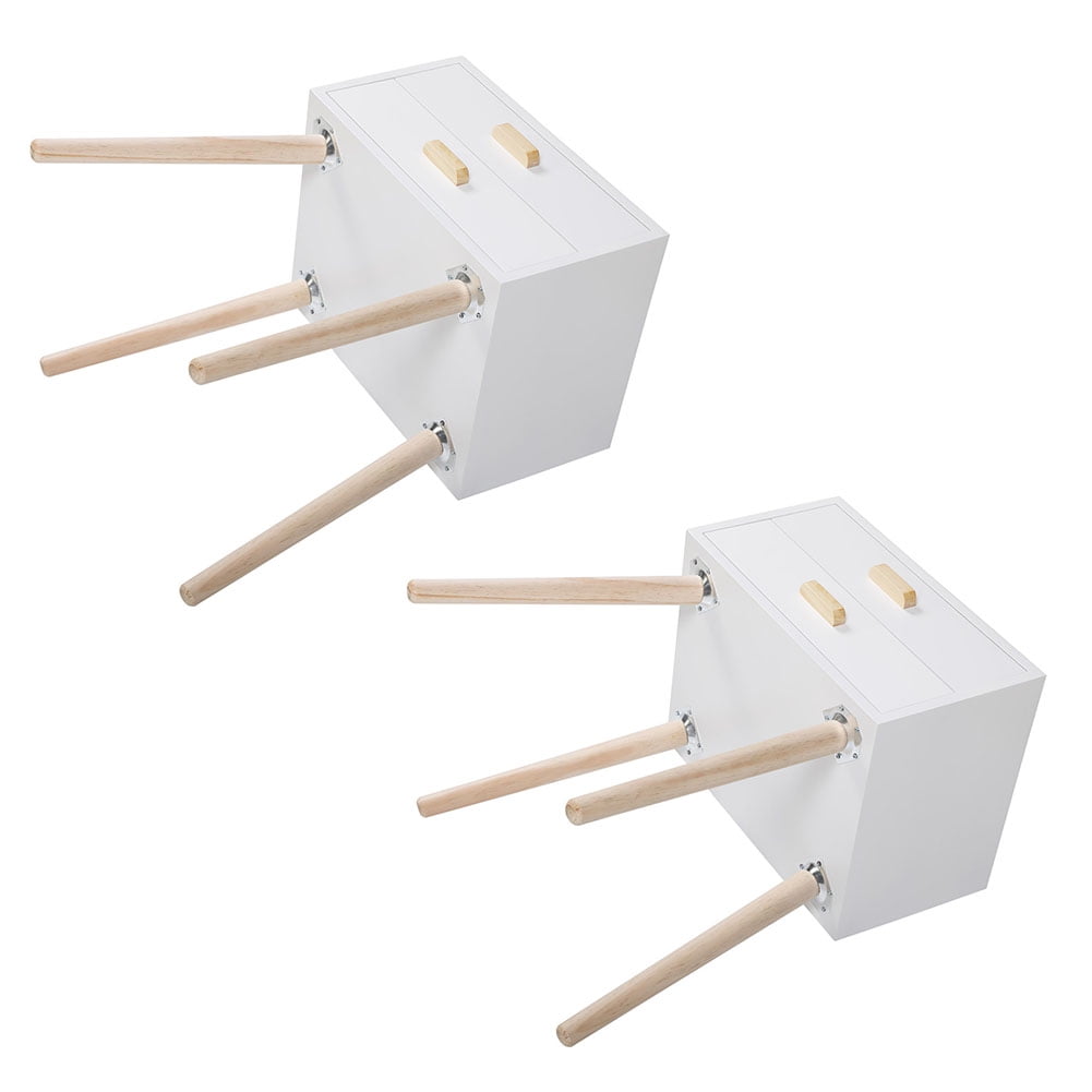 Kadyn Set of 2 Double Drawer Wooden Side Table for Sofa Couch, Modern Bedroom Minimalist Bedside Furniture Bedside Cabinets for Nursery, White Kadyn Set of 2 Double Drawer Wooden Side Table for Sofa Couch, Modern Bedroom Minimalist Bedside Furniture Bedside Cabinets for Nursery, White