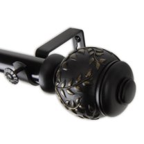 Mathilda Curtain Rod 1" OD 48-84 inch - Black