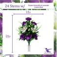 thumbnail image 3 of Sympathy Silks Artificial Cemetery Flowers 24" Lavender Amaryllis/Purple Rose for cemetery vase, 3 of 3