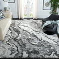 thumbnail image 2 of SAFAVIEH Horizon Konstantinos Abstract Shag Area Rug, Grey/Ivory, 10' x 10' Square, 2 of 8