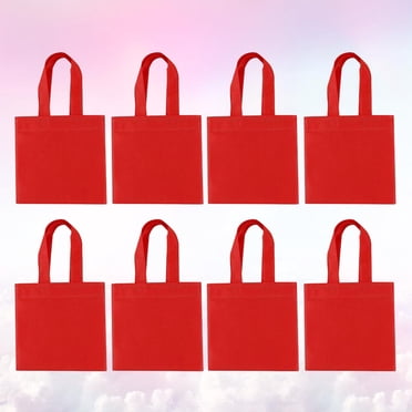 CRILSTYLEO 12-Pack Reusable Grocery Tote Bags, Red Portable Shopping Bags for Market, and