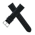 thumbnail image 2 of Hadley Roma MS843 22mm Men's Black Woven Braided Stitched Gen Leather Watch Band, 2 of 3