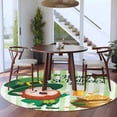 thumbnail image 4 of St. Patrick's Day Round Area Rugs Collection 8', Green Gnomes Gold Coin Beer Shamrock Stripes Non Slip Indoor Circular Throw Runner Rug Floor Mat Carpet for Living Room Dining Table Bedroom Nursery, 4 of 9