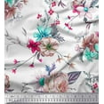 thumbnail image 1 of Soimoi Green Polyester Crepe Fabric Leaves & Floral Print Sewing Fabric BTY 42 Inch Wide, 1 of 3