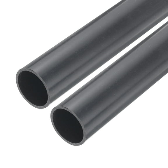 Rigid Round Pipe 28.2mm ID 32mm OD 9" Length Dark Grey High Impact for Water Pipe, Crafts, Cable Sleeves 2Pcs
