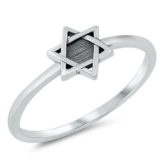 Simple Tiny Star of David Ring .925 Sterling Silver Band Jewelry Female Male Unisex Size 8