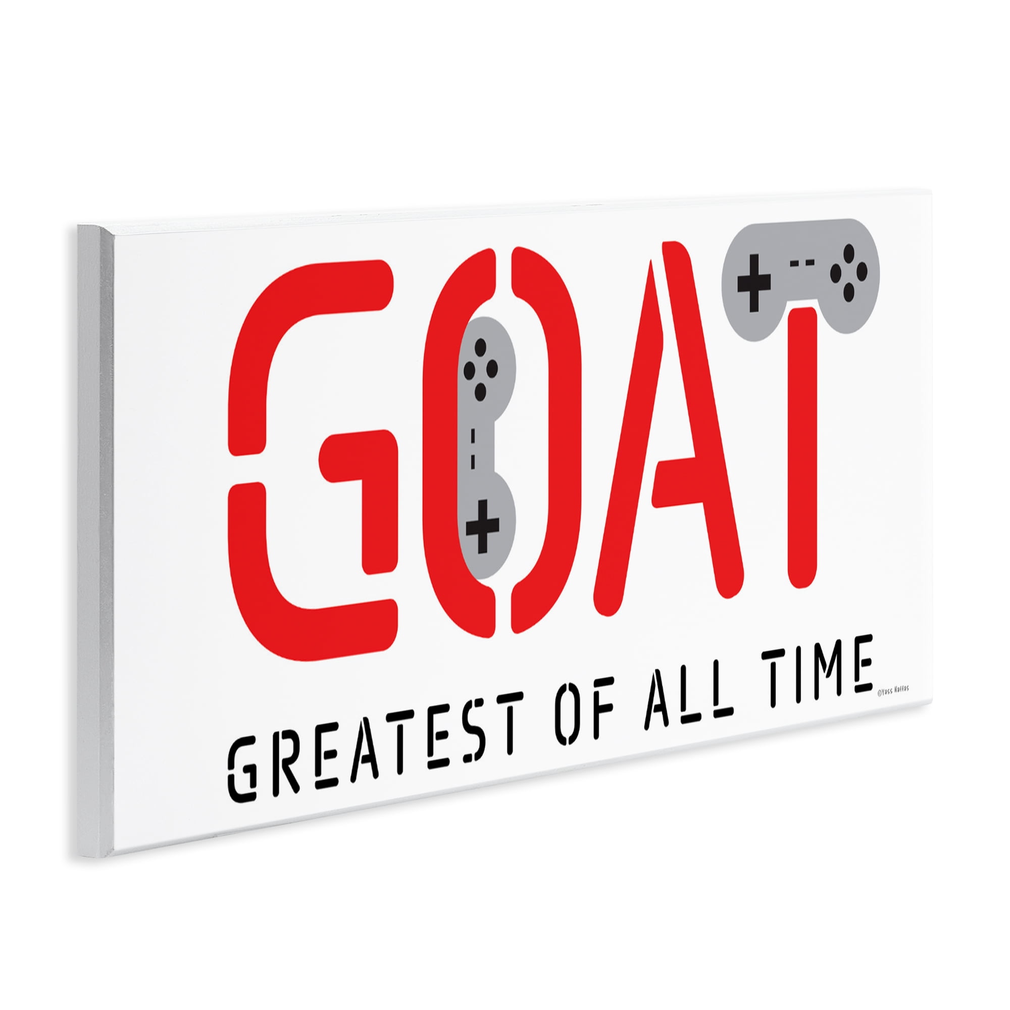 Stupell Industries The GOAT Gamer Wall Plaque Art, design by Yass Naffas Designs