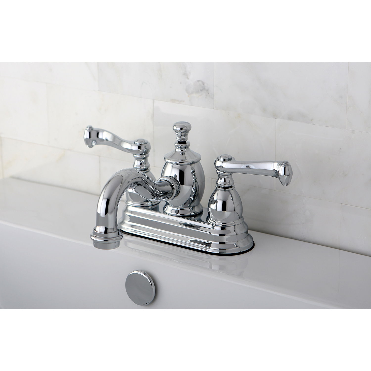 Kingston Brass KS7101FL 4 in. Centerset Bathroom Faucet, Polished Chrome