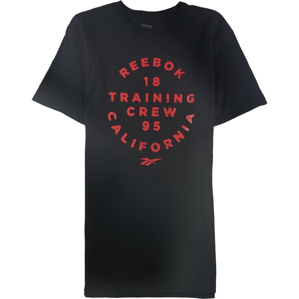 Reebok Training Crew California - Camiseta gráfica para hombre, color negro, grande