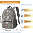thumbnail image 3 of Bulldog and Floral Blue Pattern 17" School Backpacks for Teens,Waterproof Oxford Fabric,S-Shape Padded Straps for School,Travel,Hiking,Camping, 3 of 6