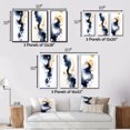 thumbnail image 4 of Designart "Suites of Distant Moods Gilded Ink Abstract I" Abstract Painting Framed Wall Art Set Of 3 - Blue Modern Frame Gallery Set For Office Decor, 4 of 6