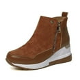 thumbnail image 3 of B91xZ Bottes d'Hiver pour Femmes Espadrilles à Plateforme Compensée Bottillons à la Cheville, Brun 9, 3 of 5