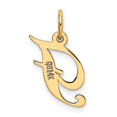 thumbnail image 3 of Diamond2Deal 14K Yellow Gold Small Script Letter F Initial Pendant for Women, 3 of 6