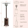 thumbnail image 2 of Gymax Chauffage au Gaz LP sur Pied pour Patio 50000 BTU en Acier Inoxydable au Propane avec Roues Bronze, 2 of 6