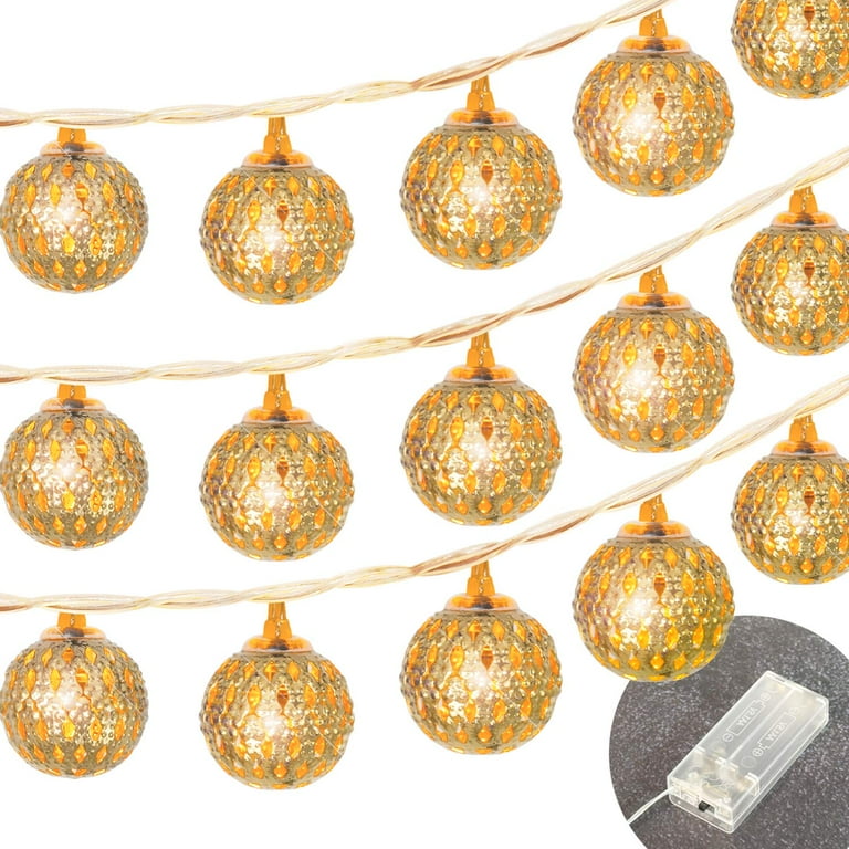 Betus 10Ft 20 LED Moroccan Globe LED Fairy String Lights - Battery Powered Party Hanging Waterproof Lights Decor for Christmas, Garden, Porch, Patio, Indoor & Wedding (Warm White) Betus 10Ft 20 LED Moroccan Globe LED Fairy String Lights - Battery Powered Party Hanging Waterproof Lights Decor for Christmas, Garden, Porch, Patio, Indoor & Wedding (Warm White)