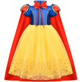 thumbnail image 2 of Avady Princess Snow Whtie Costume for Girls Princess Dress Up Short Sleeves Dress with Red Cape, 2 of 4