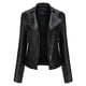 thumbnail image 1 of Chaqueta delgada de cuero con cuello levantado y cremallera para mujer Fridja  BV0+748, 1 of 7