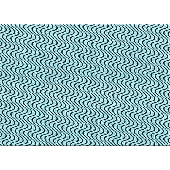Ahgly Company Machine Washable Indoor Rectangle Transitional Electric Blue Area Rugs, 7' x 10'