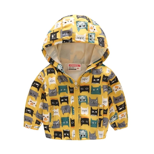Chaqueta para niños y niñas, primavera y otoño, gorro fino, camisa con cremallera de moda bonita para bebés, abrigo para niños