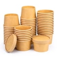 thumbnail image 1 of Vasos desechables de papel para sopa Giwrmu, 240 ml, 50 unidades, Kraft, 1 of 9