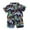 Navy, variant on Qingpeng Toddler Boy Clothes Hawaiian Outfit Shorts Sets Printed Button Down Shirt Shorts Summer Beach Clothes