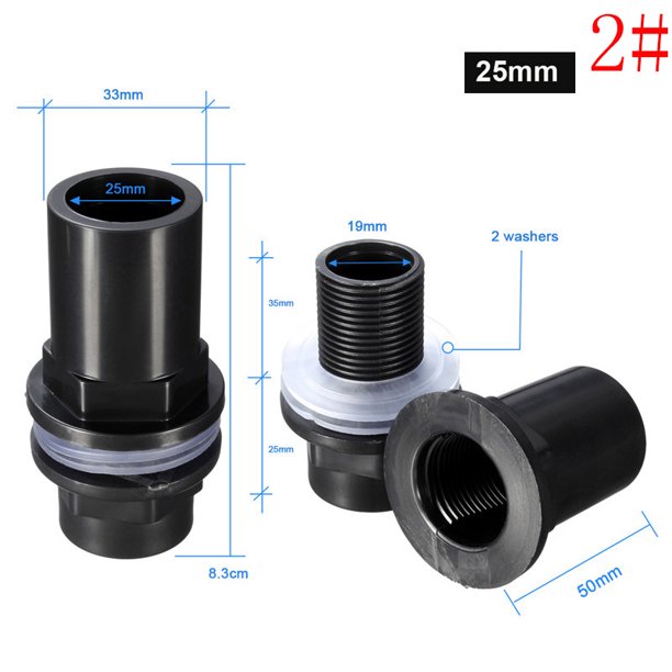 20/25/32mm PVC Straight Tank Connector Waterproof Pipe Fish Joint Tank