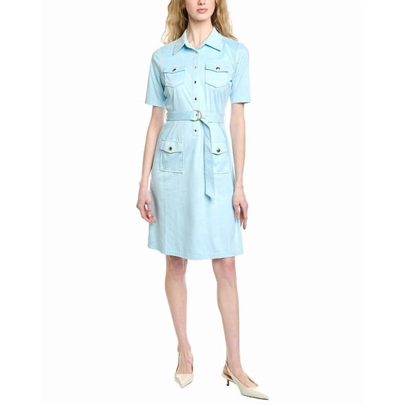 Nanette Nanette Lepore womens Shirtdress, 12, Blue