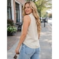 thumbnail image 5 of Jerdar Womens Button Down Linen Shirts Spring Summer Sleeveless Blouses Vest Tank Tops M, 5 of 5