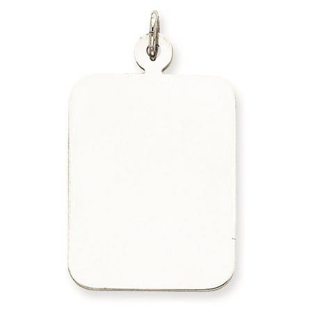 925 Silver Engravable Rectangle Disc Charm Pendant 31mmx21mm
